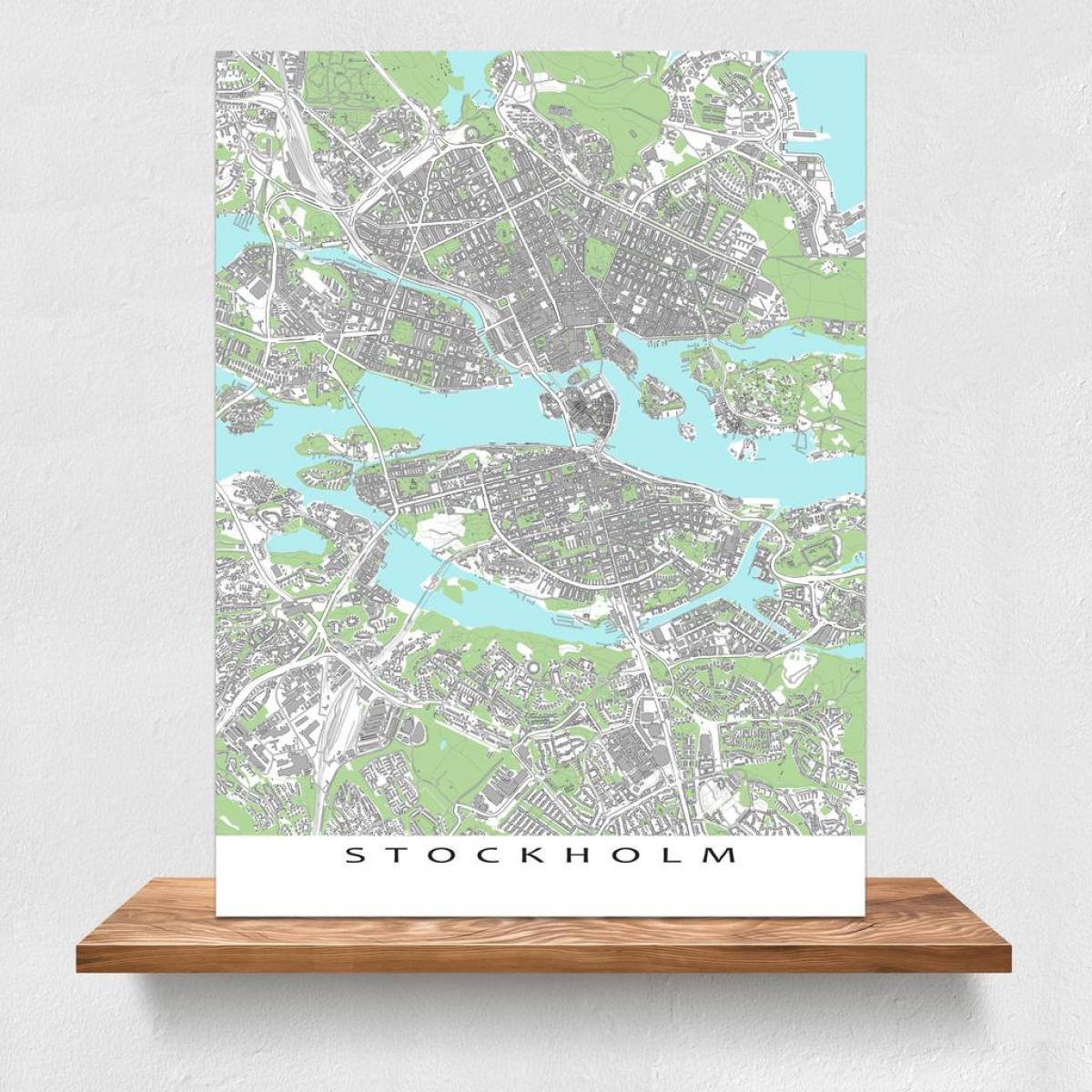map of Stockholm map print