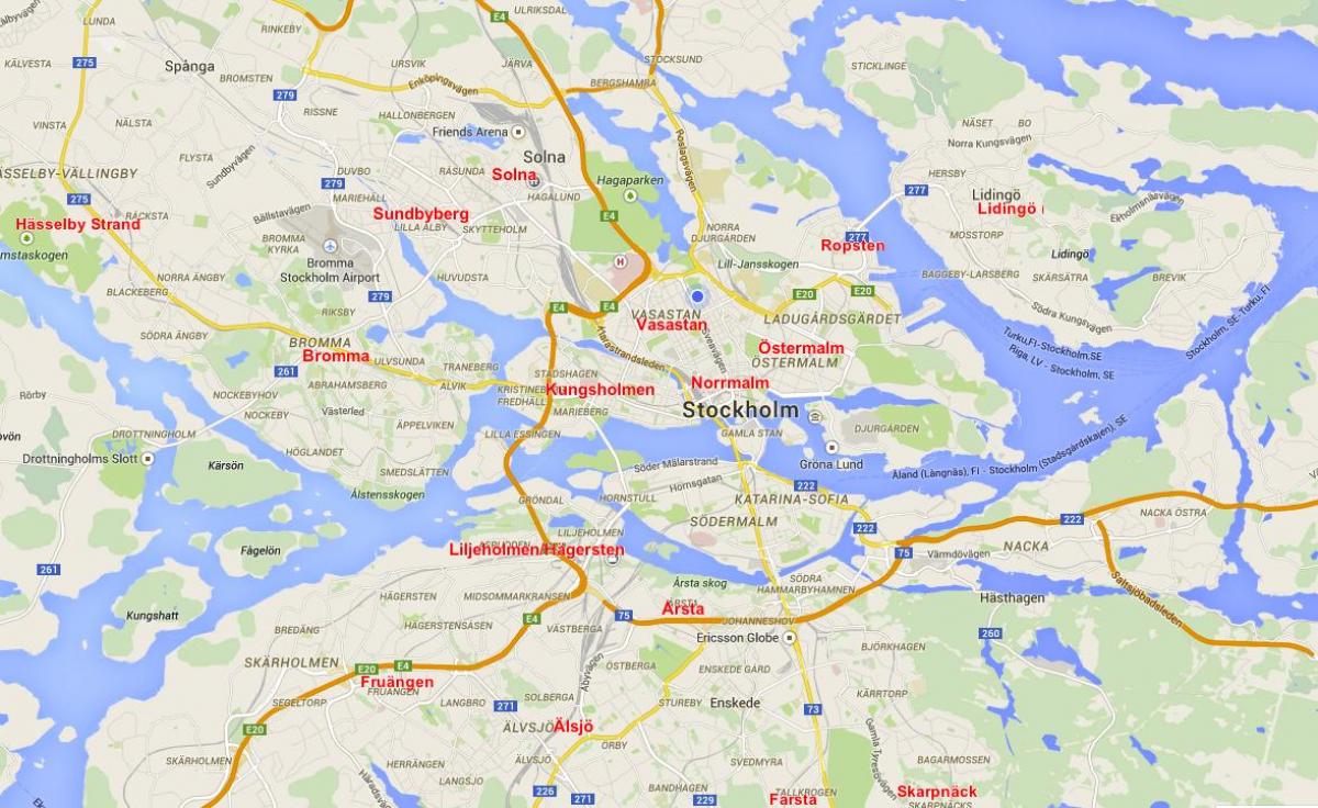 map of Stockholm neighborhoods