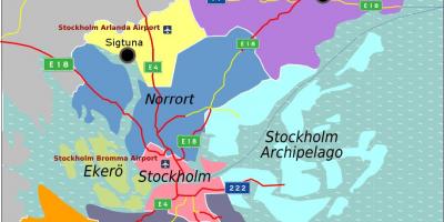 Map of Stockholm Sweden area