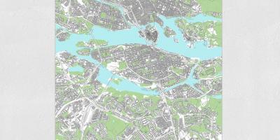 Map of Stockholm map print