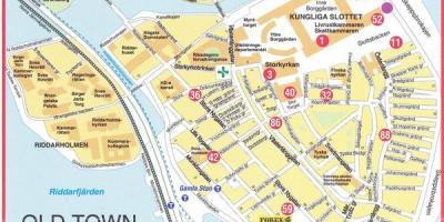 Map of old town Stockholm Sweden