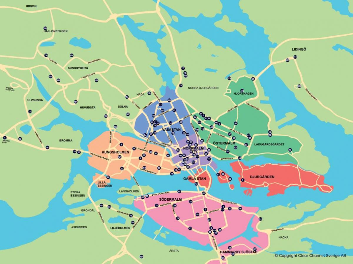 map of city bike map Stockholm