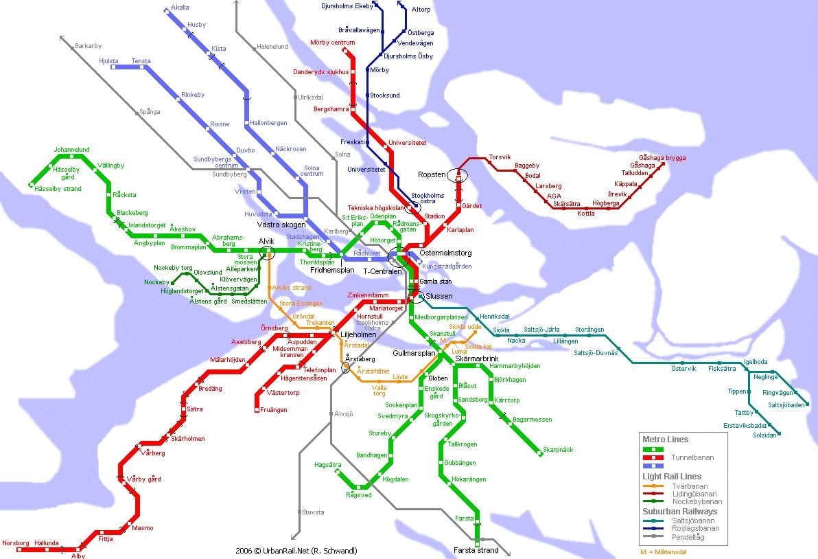 map of pendeltåg map Stockholm