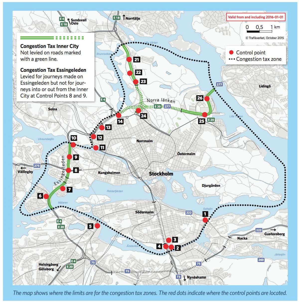 map of Stockholm congestion charge