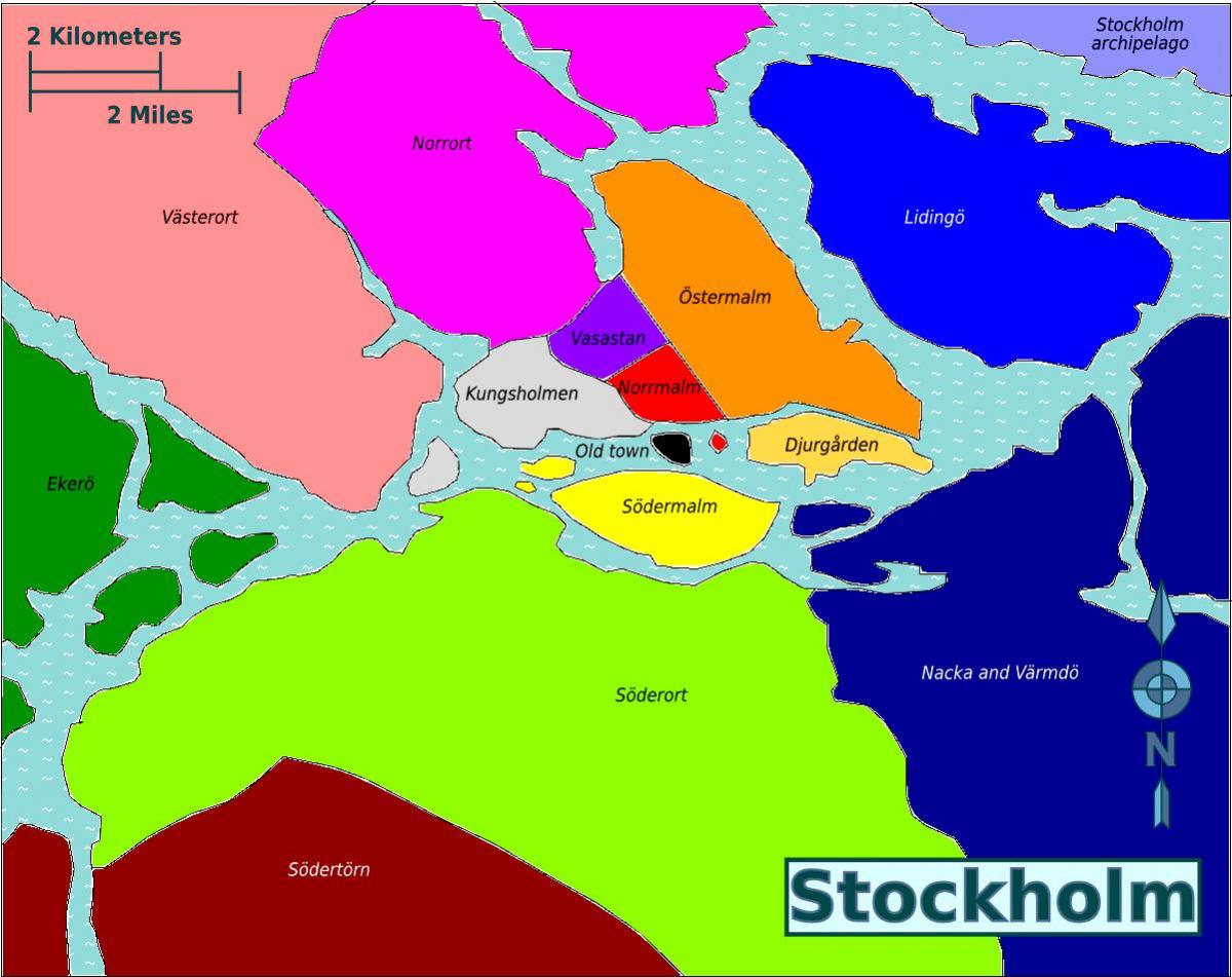 map of Stockholm districts