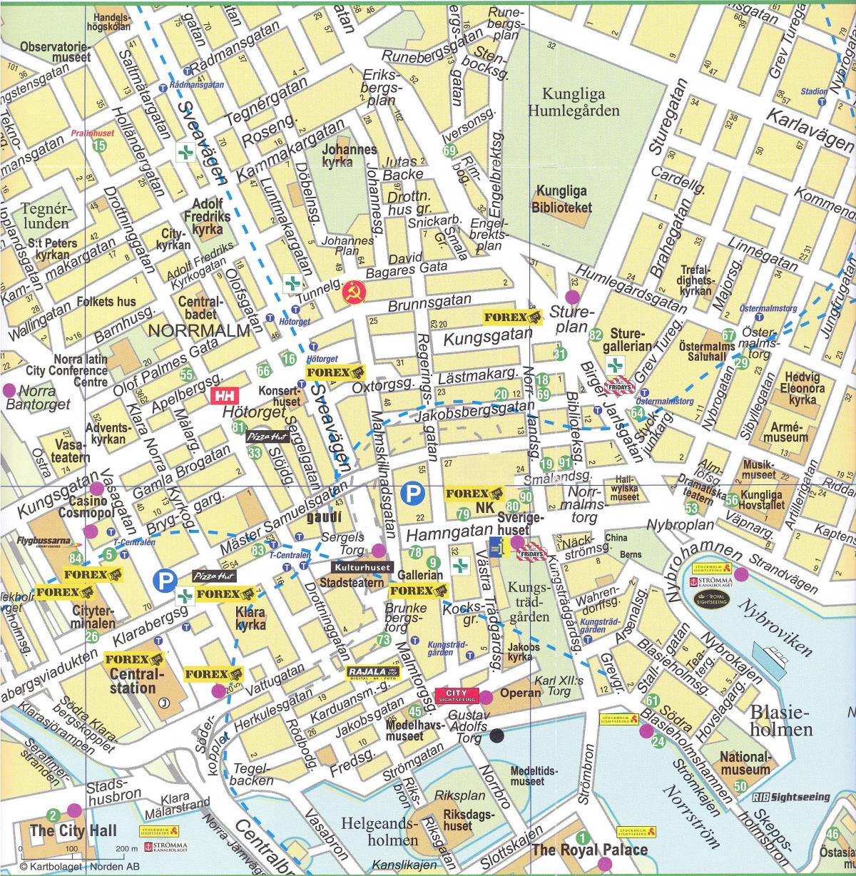 map of Stockholm downtown