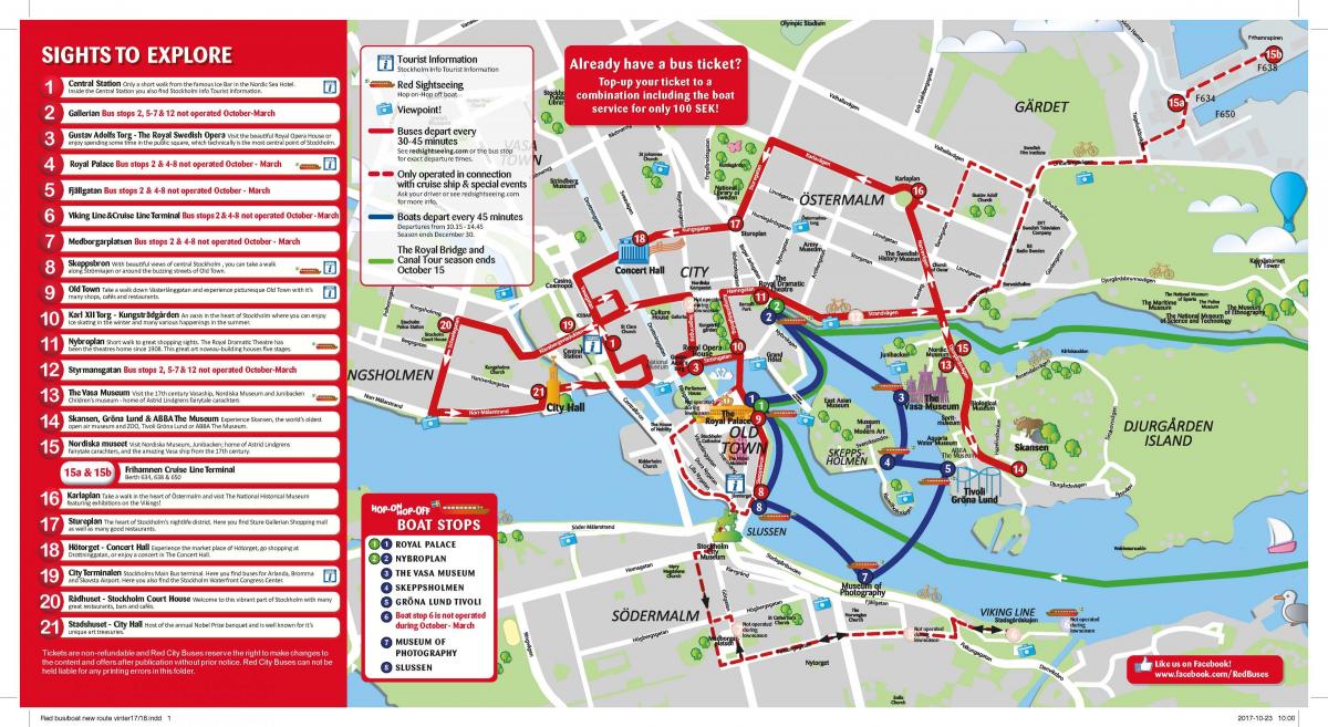 Stockholm red bus map