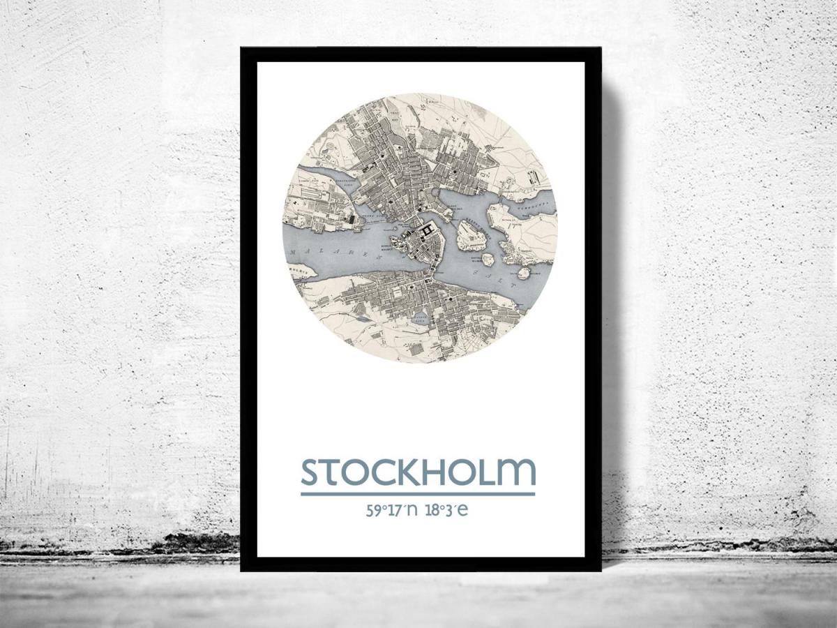 map of Stockholm map poster