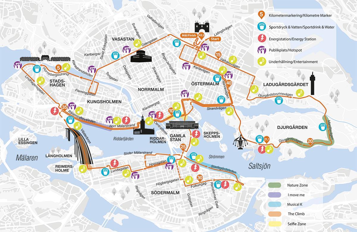 map of Stockholm marathon