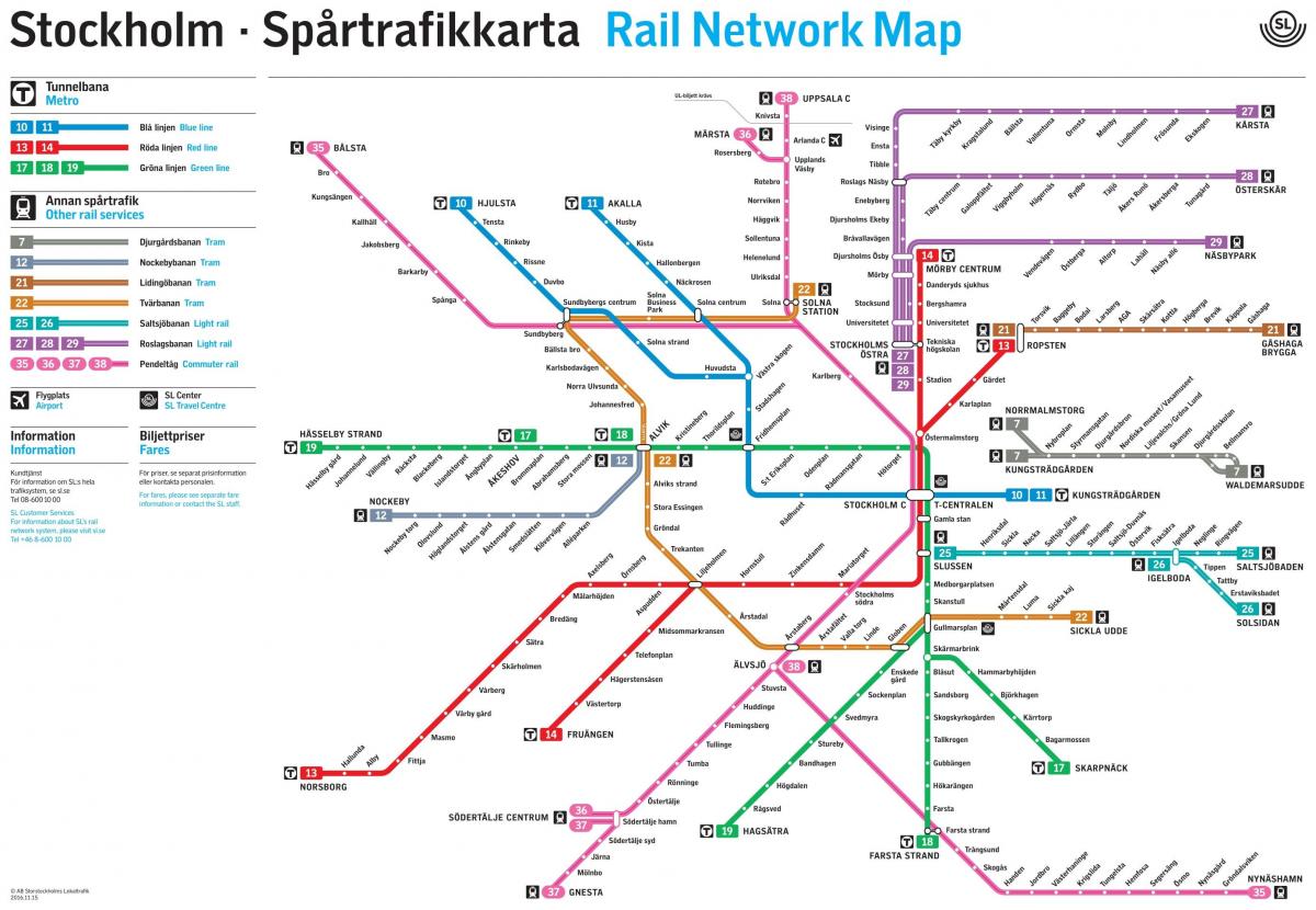 Stockholm rail network map