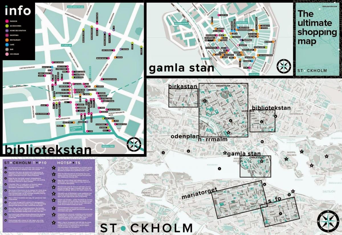 map of Stockholm shopping