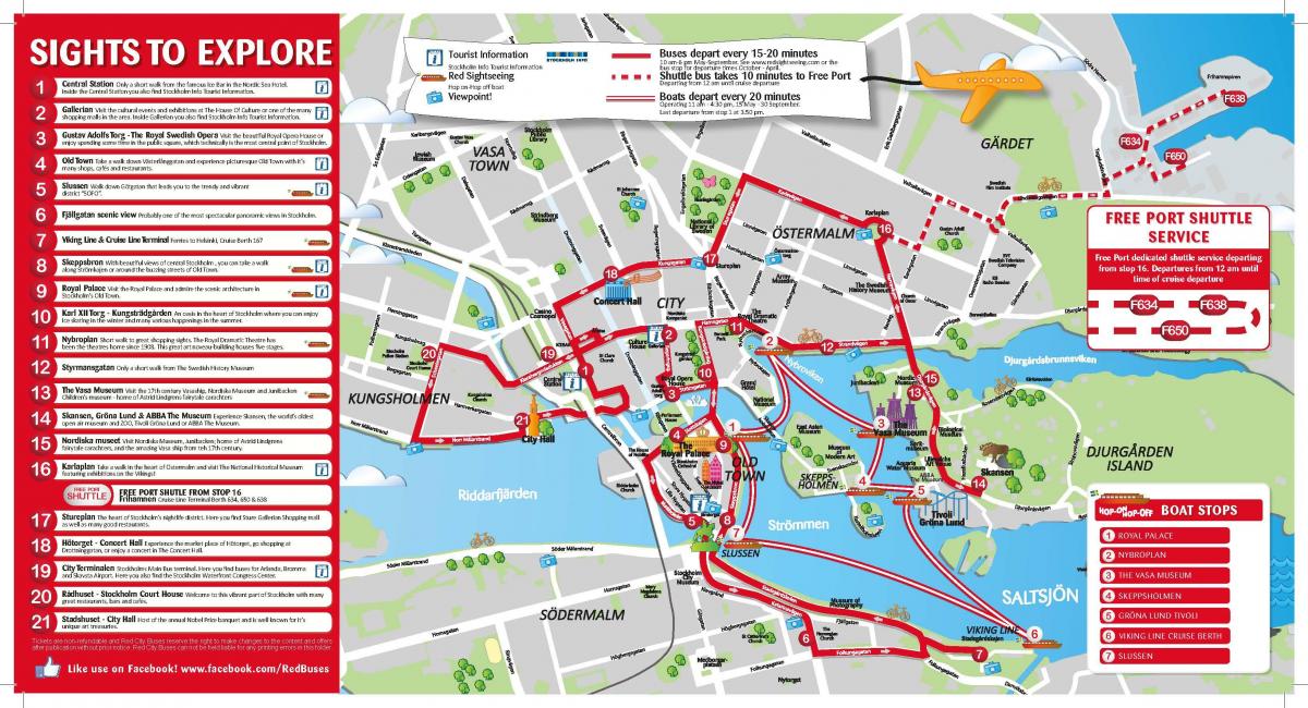 city sightseeing Stockholm map