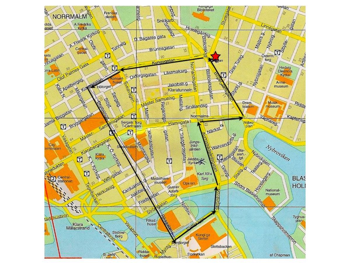 walking tour Stockholm map