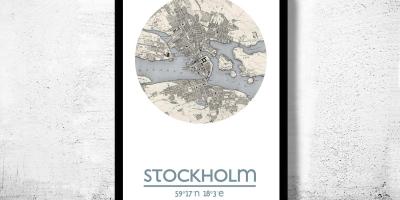 Map of Stockholm map poster