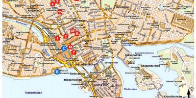 Tourist map Stockholm Sweden